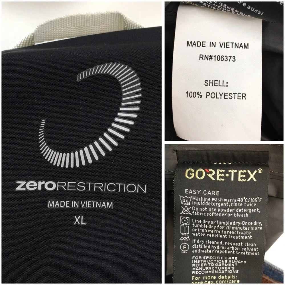 Zero Restriction Gore-Tex Mens XL Black Full Zip Off Sleeves Golf Jacket Rain